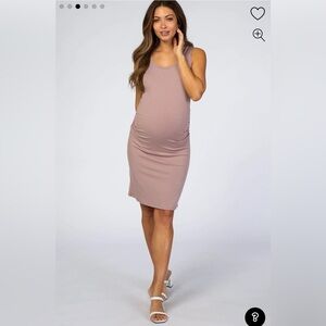 PinkBlush Mauve Sleeveless Ruched Fitted Maternity Dress